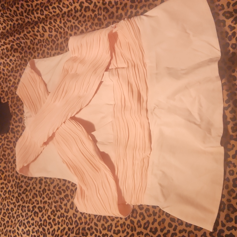 New york and company soho top size M light pink/ peach semi bustier with bone